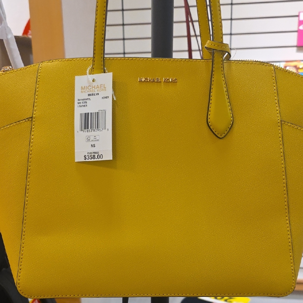 Michael Kors Vibrant Yellow Leather Satchel